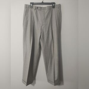 Samuelsohn Gray Men's Super 110s, 100% Wool Pants 34 Reg